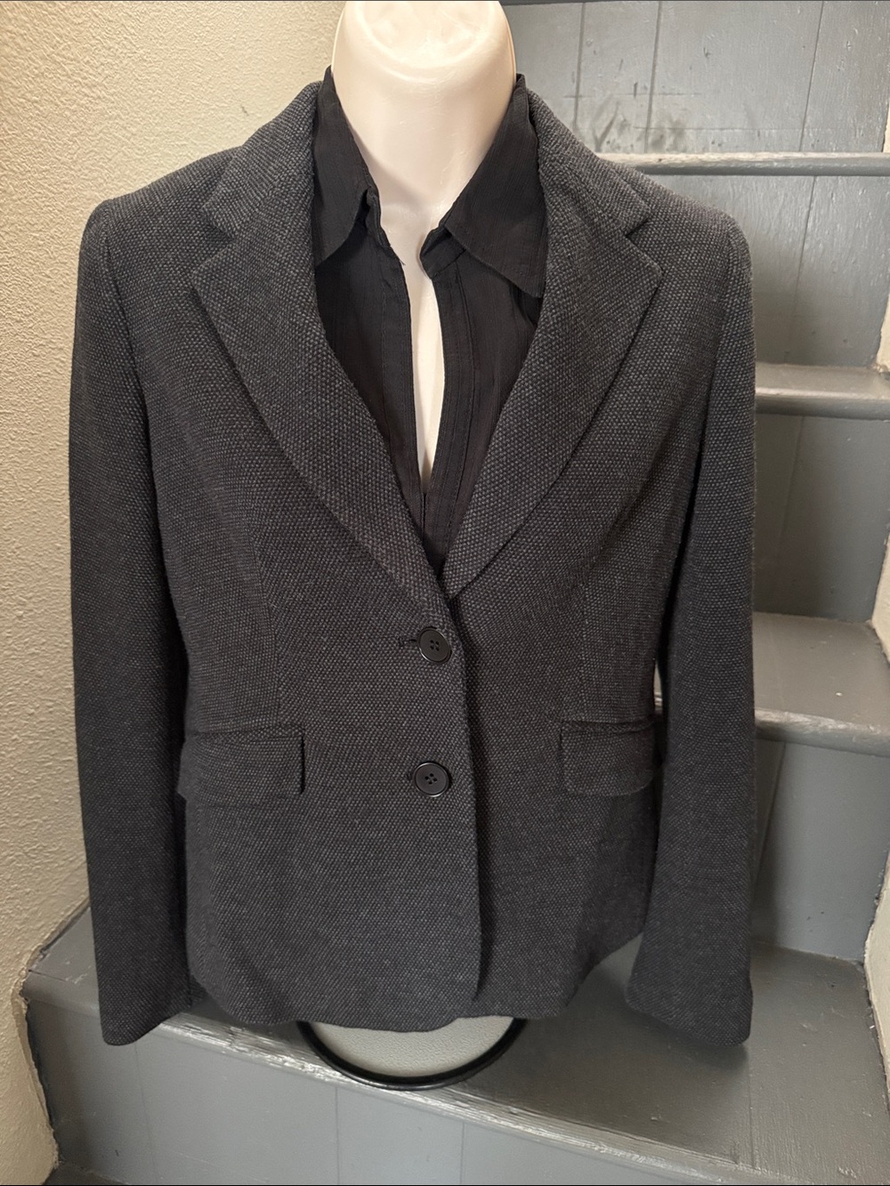 Talbots Small Petite soft blazer charcoal